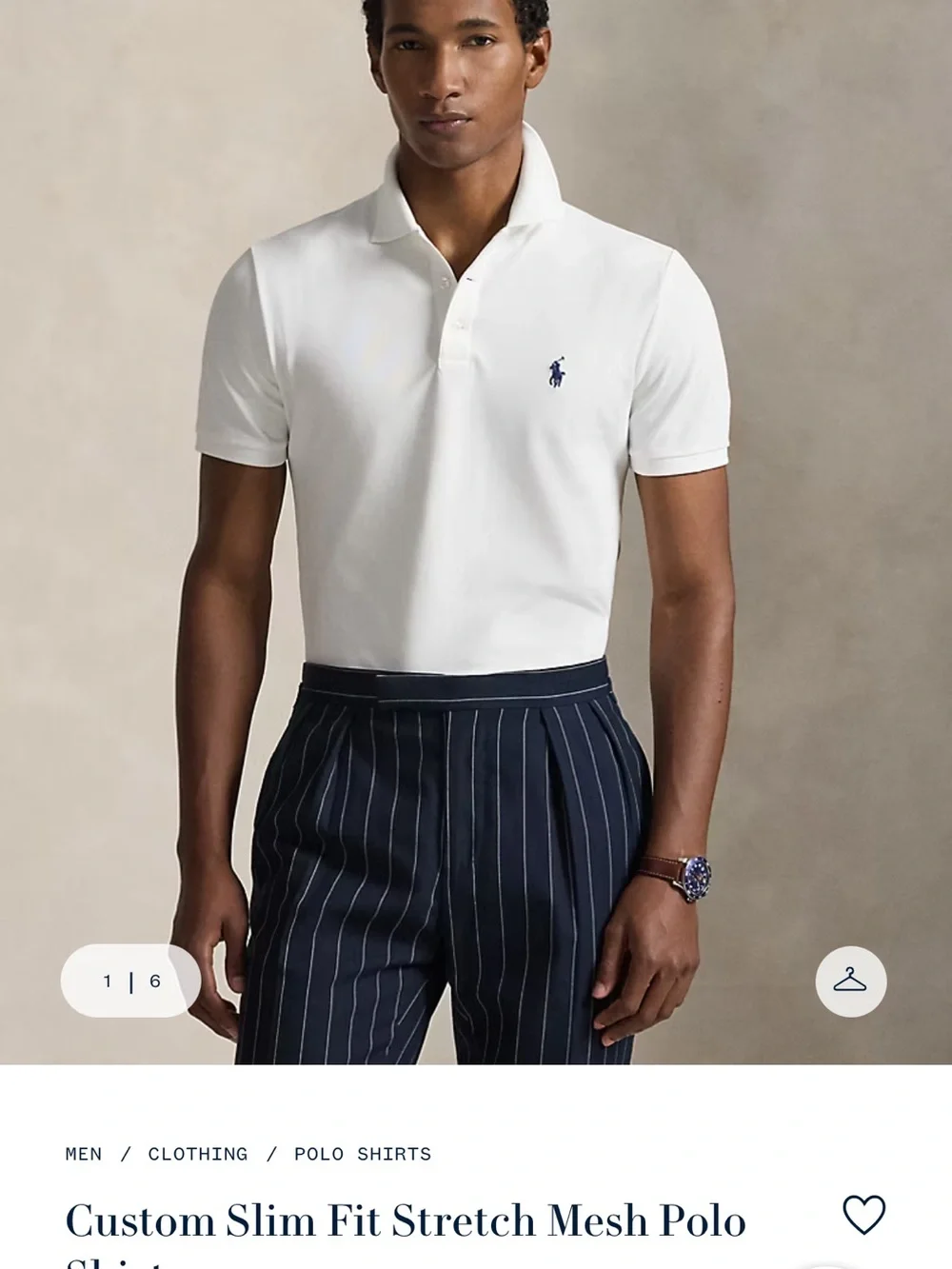 Polo by Ralph Lauren Red Slim Fit Mesh Polo with Navy Pony - size M